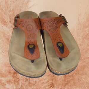 BAMBOO Boho Brown Cork Sandals Size 38 Euro (7.5 US)